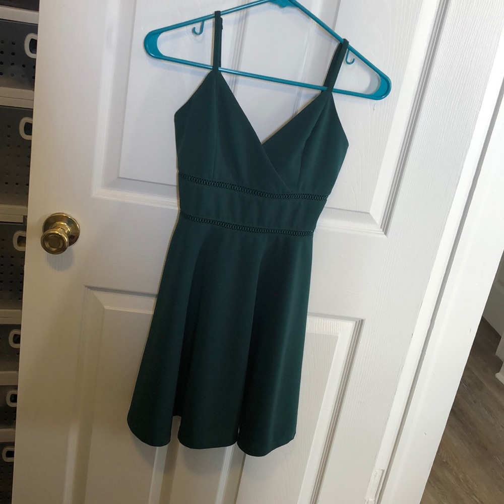 Beautiful dark green formal mini dress